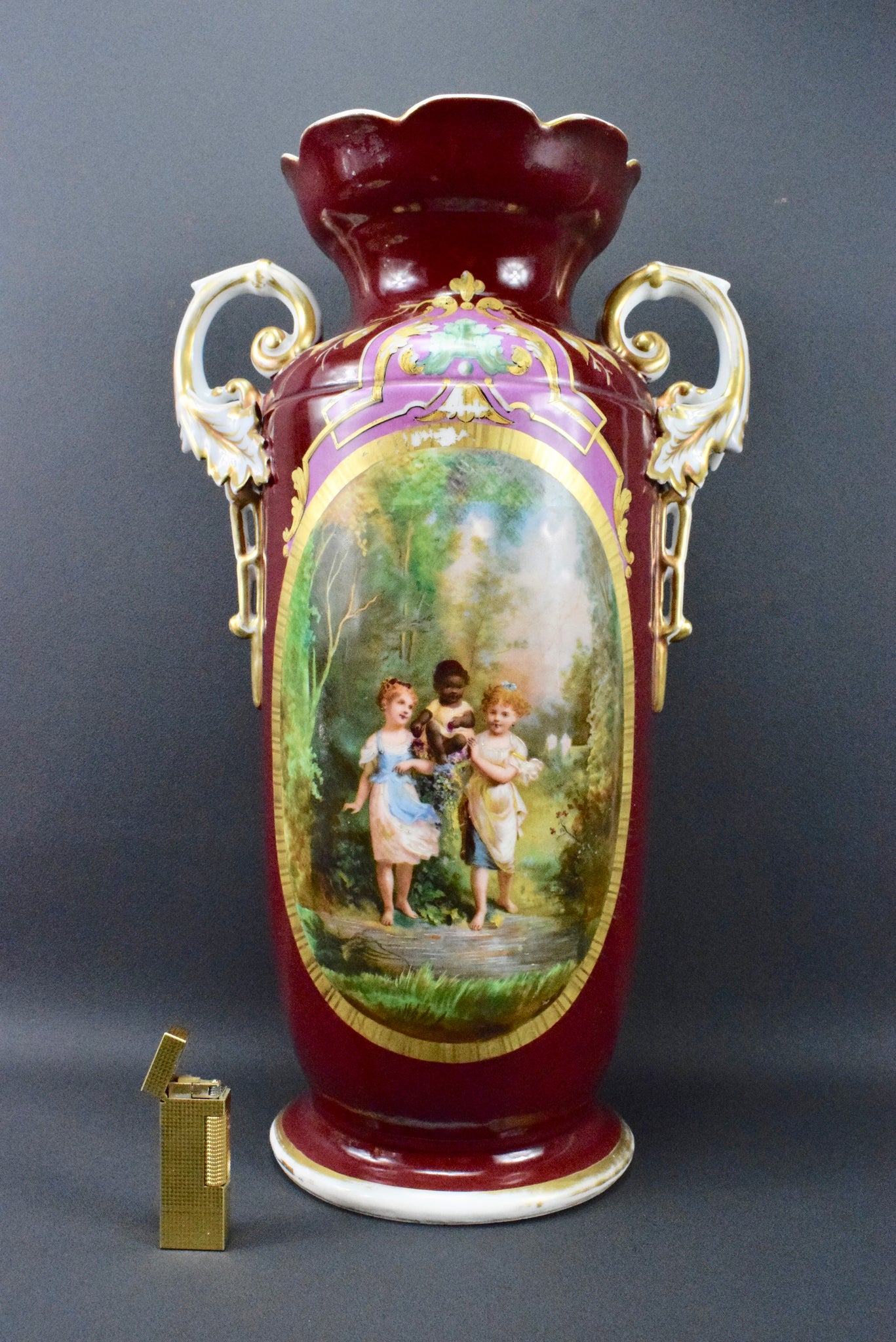 Large Porcelain of Paris Vase - Charmantiques