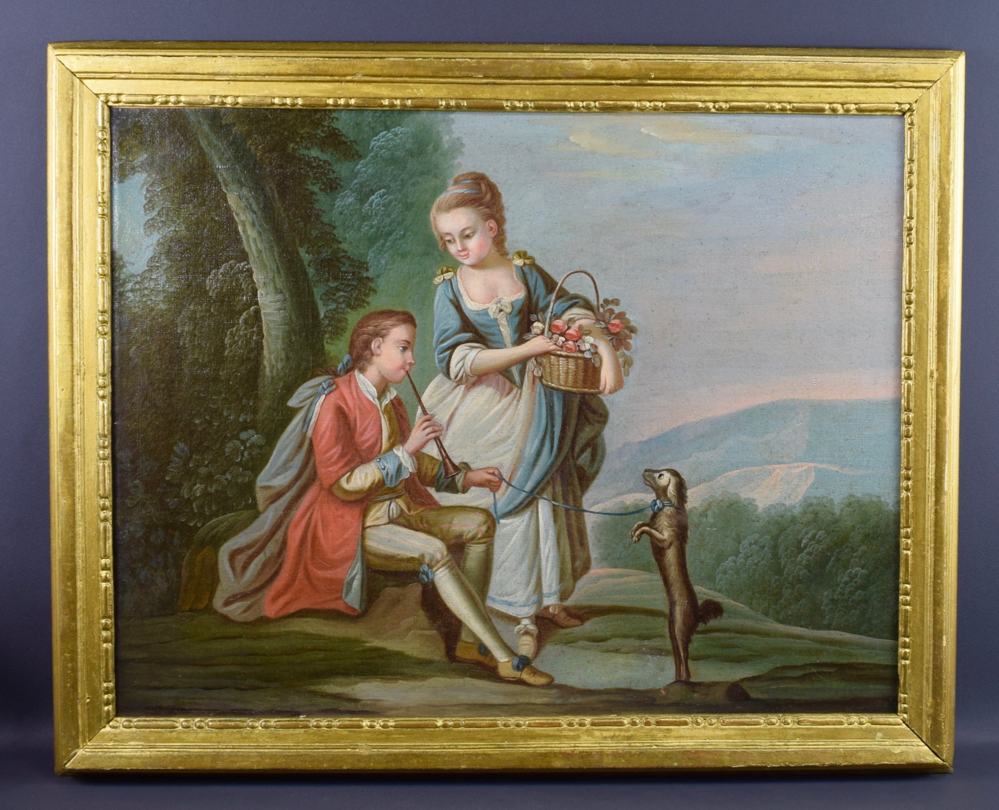 18th Century Oil on Canvas French Romantic Painting The Game of Chess, 1780  For Sale at 1stDibs