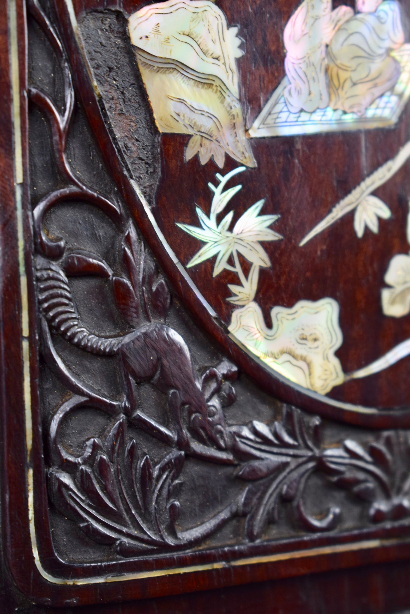 Vietnamese Carved Panel - Charmantiques