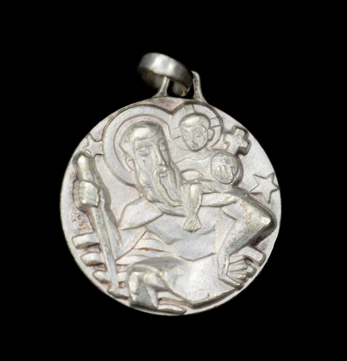 Saint Christopher Vintage Pendant Modernist Jewelry for Men