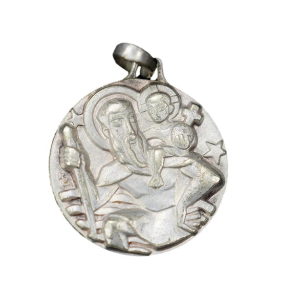 Saint Christopher Vintage Pendant Modernist Jewelry for Men