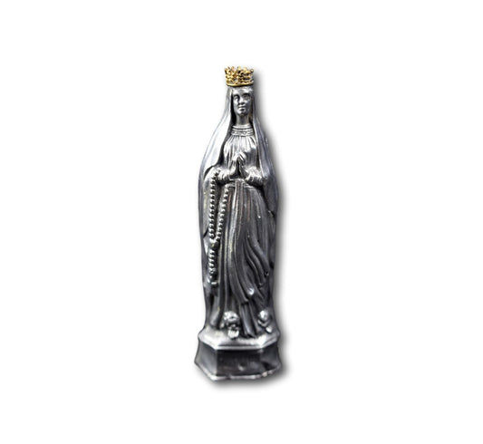 Sterling Silver Virgin Mary Travel Pocket Shrine Vintage Lourdes