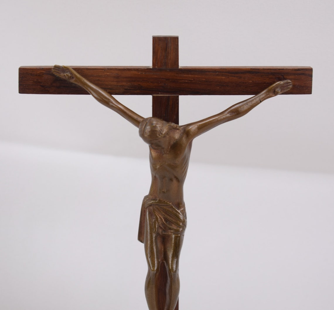 Mid Century Bronze Crucifix
