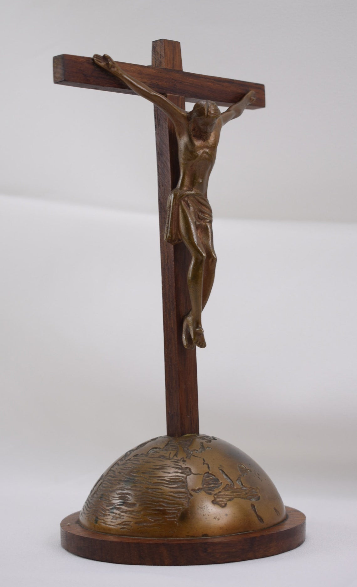 Mid Century Bronze Crucifix