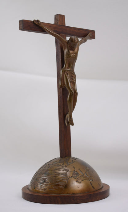 Mid Century Bronze Crucifix