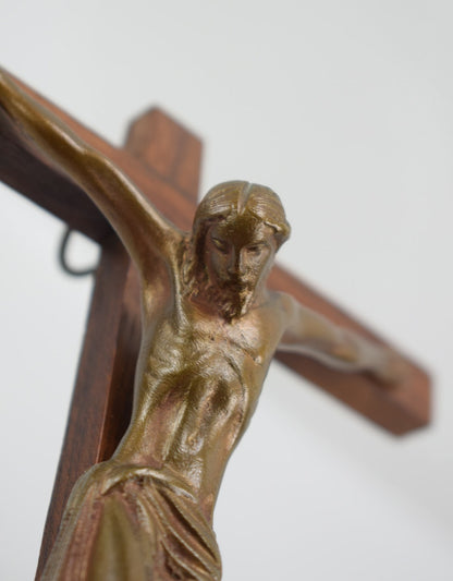 Mid Century Bronze Crucifix