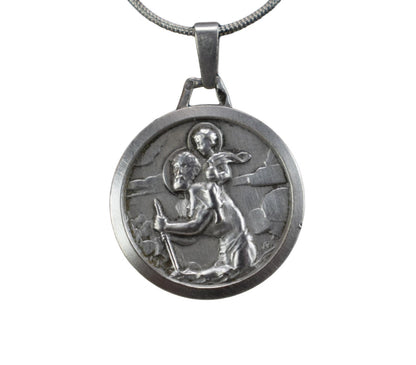 Saint Christopher Sterling Silver Medal Pendant Charm