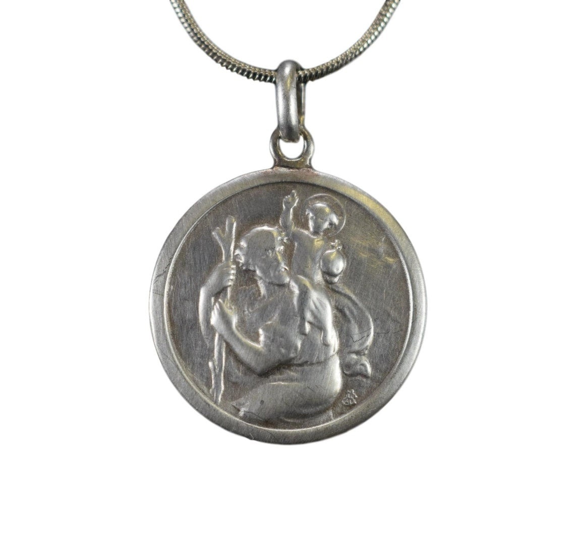 Saint Christopher Sterling Silver Pendant Locket Medal