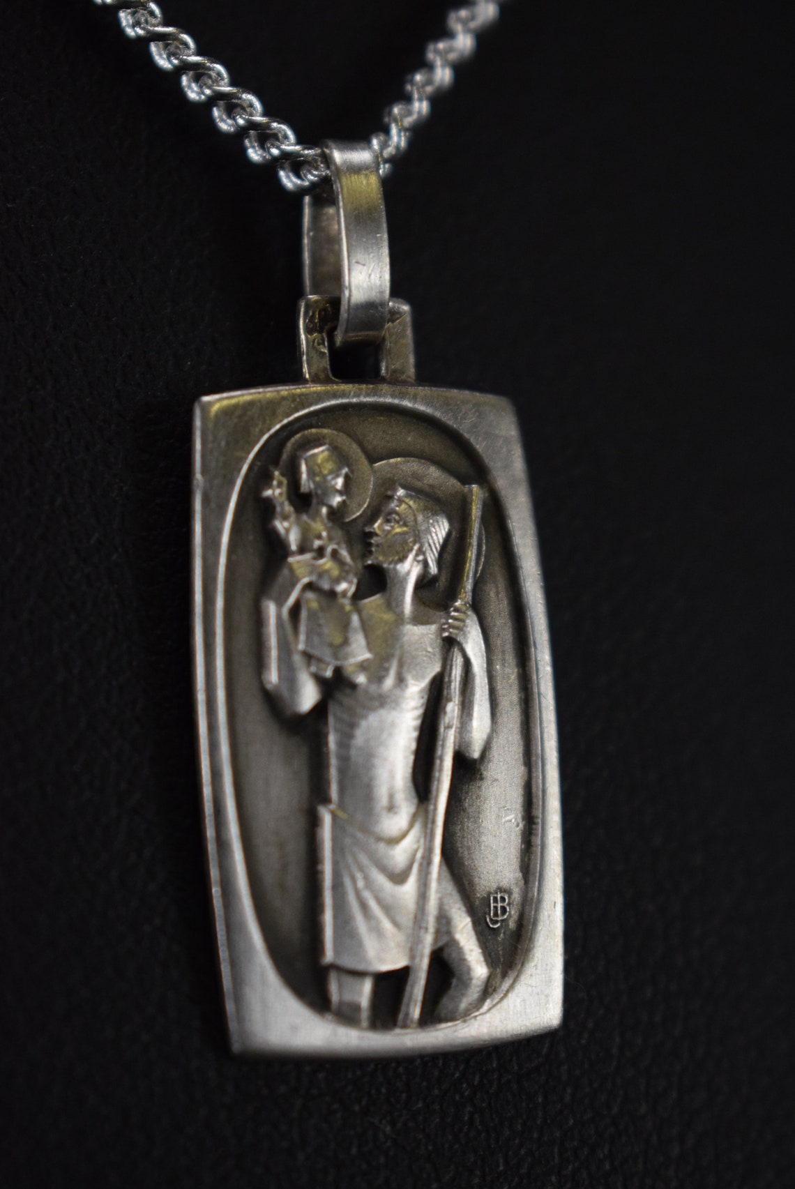 St Christopher Medal for Men Vintage Pendant