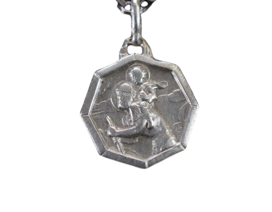 Vintage Saint Christopher Charm Sterling Silver