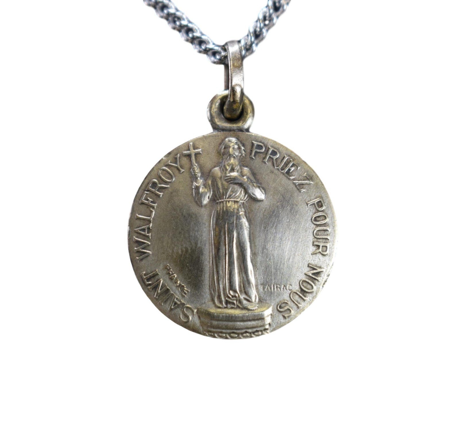 Saint Walfroy Pendant Religious Jewelry Wulfilaic, Wolf, Vulfe