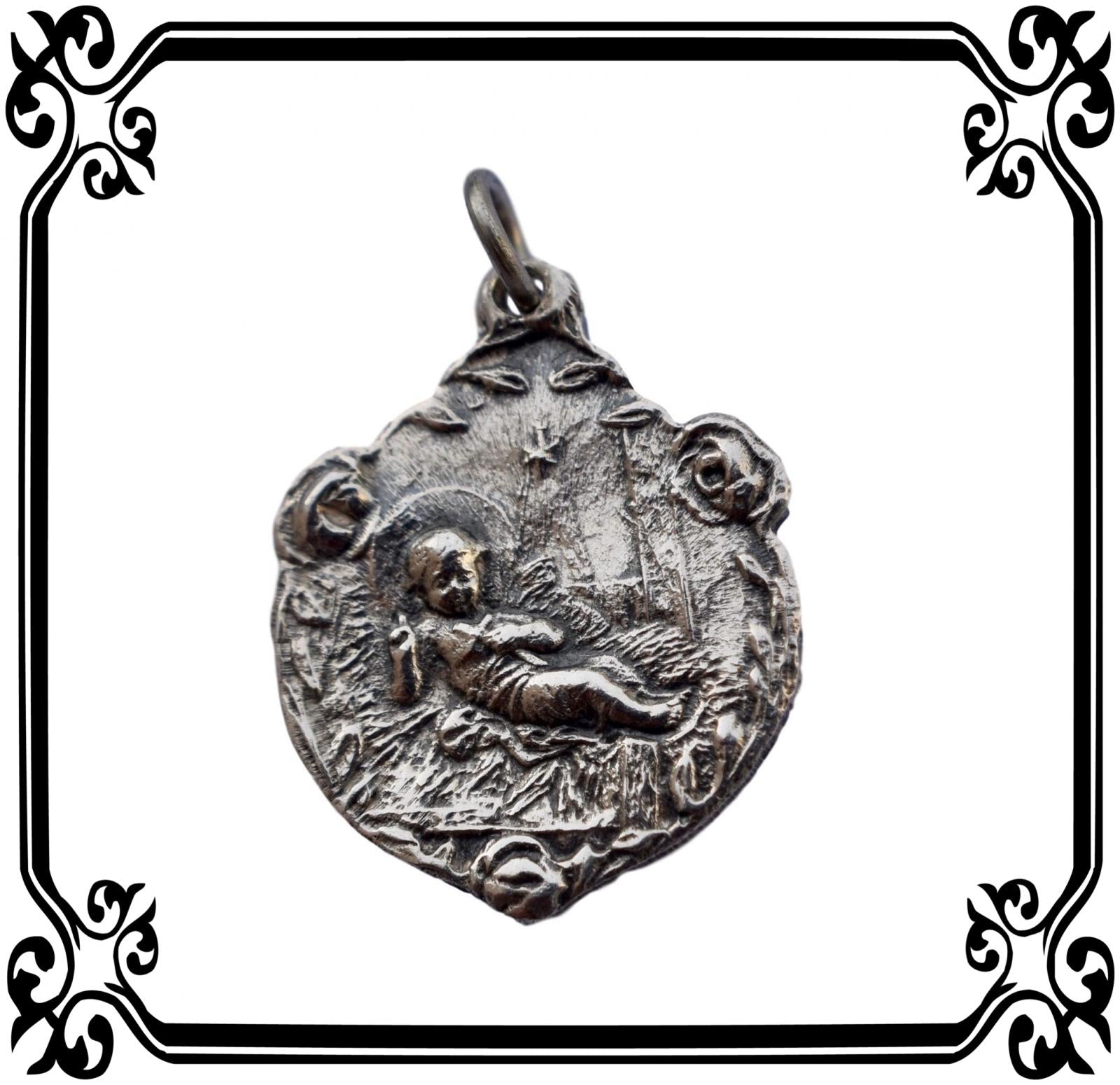 Sterling Silver Baby Jesus Medal - Charmantiques