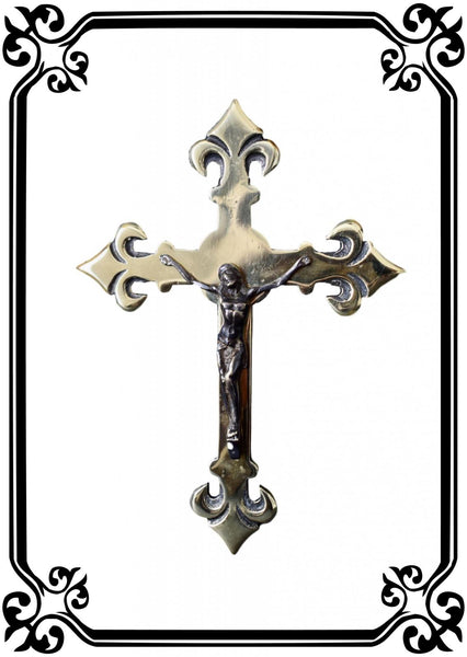 Antique Bronze Crucifix - Charmantiques