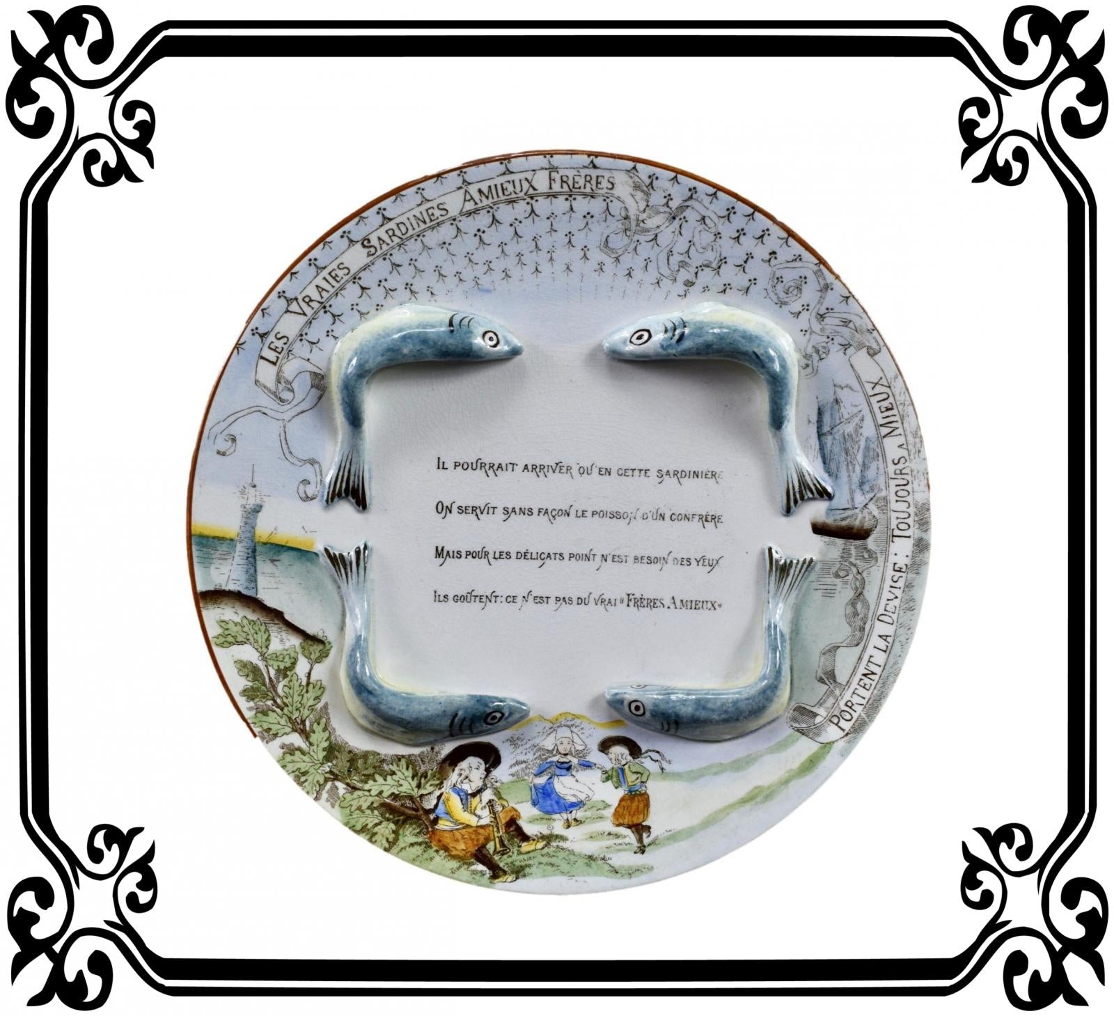 Majolica Advertising Plate